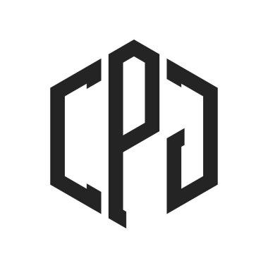 CPJ Logo Tasarımı. İlk Harf CPJ Monogram Logosu Hexagon şekli ile