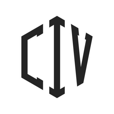 CIV Logo Tasarımı. Altıgen şekil kullanan ilk Harf CIV Monogram Logosu