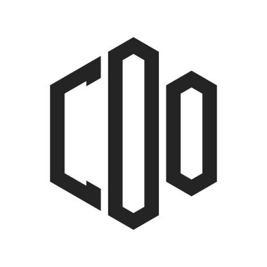 COO Logo Tasarımı. Altıgen şekilli ilk Harf COO Monogram Logosu