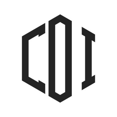 COI Logo Tasarımı. Altıgen şekilli ilk Harf COI Monogram Logosu