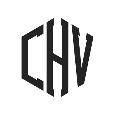 CHV Logo Tasarımı. İlk Harf CHV Monogram Logosu Hexagon şekli ile