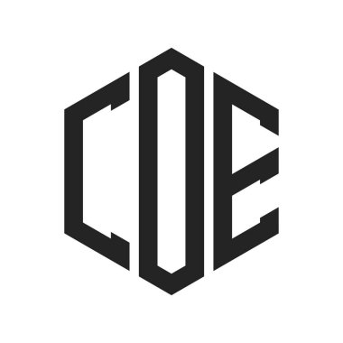 COE Logo Tasarımı. Altıgen şekilli ilk Harf COE Monogram Logosu