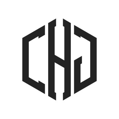CHJ Logo Tasarımı. İlk Harf CHJ Monogram Logosu Hexagon şekli ile