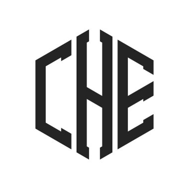 CHE Logo Tasarımı. İlk Harf CHE Monogram Logosu Hexagon şekli ile