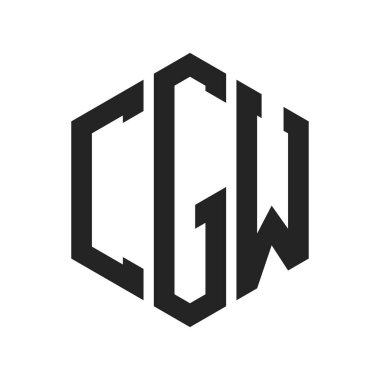 CGW Logo Design. Initial Letter CGW Monogram Logo using Hexagon shape clipart