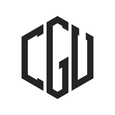 CGU Logo Tasarımı. İlk Harf CGU Monogram Logosu Hexagon şekli ile