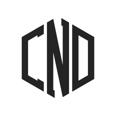 CND Logo Tasarımı. Altıgen şekilli İlk Harf CND Monogram Logosu