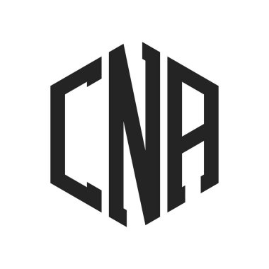 CNA Logo Design. Initial Letter CNA Monogram Logo using Hexagon shape clipart