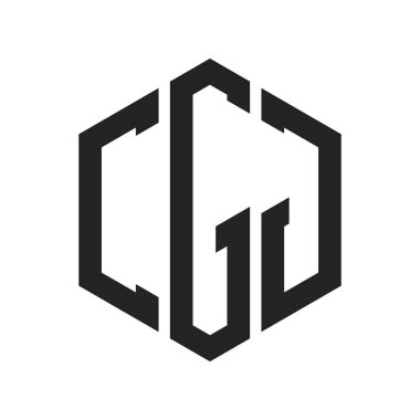 CGJ Logo Tasarımı. Altıgen şekilli ilk Harf CGJ Monogram Logosu