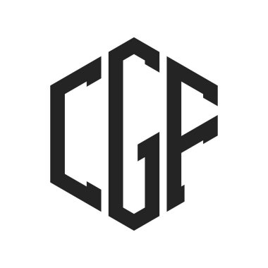 CGF Logo Tasarımı. İlk Harf CGF Monogram Logosu Hexagon şekli ile