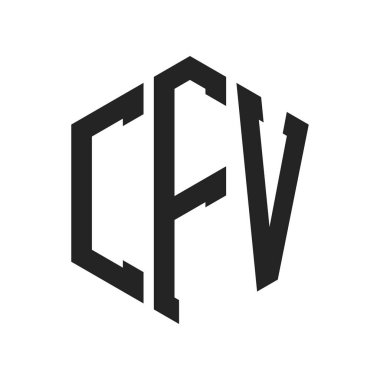 CFV Logo Tasarımı. İlk Harf CFV Monogram Logosu Hexagon şekli ile