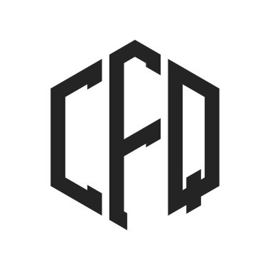 CFQ Logo Tasarımı. İlk Harf CFQ Monogram Logosu Hexagon şekli ile