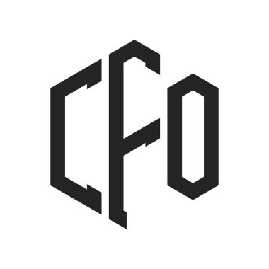 Finans Müdürü Logosu Tasarımı. Altıgen şekilli İlk Harf CFO Monogram Logosu