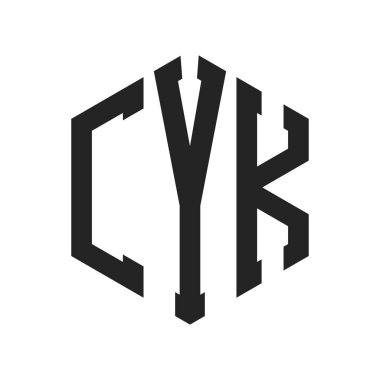 CYK Logo Tasarımı. İlk Harf CYK Monogram Logosu Hexagon şekli ile