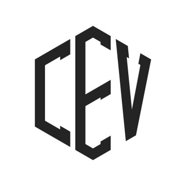 CEV Logo Tasarımı. İlk Mektup CEV Monogram Logosu Hexagon şekli ile