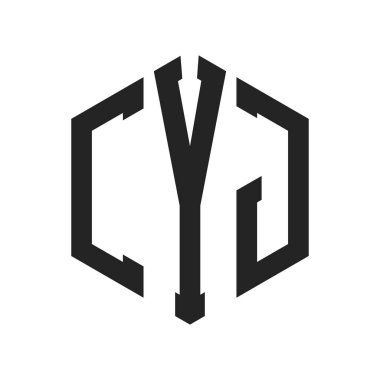 CYJ Logo Tasarımı. Altıgen şekilli ilk Harf CYJ Monogram Logosu