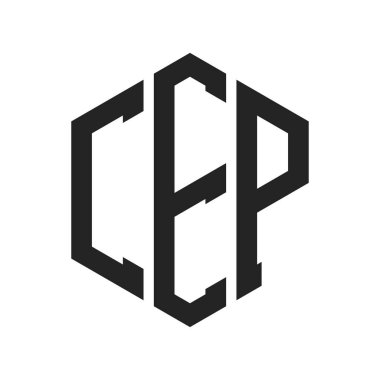 CEP Logo Tasarımı. İlk Harf CEP Monogram Logosu Hexagon şekli ile