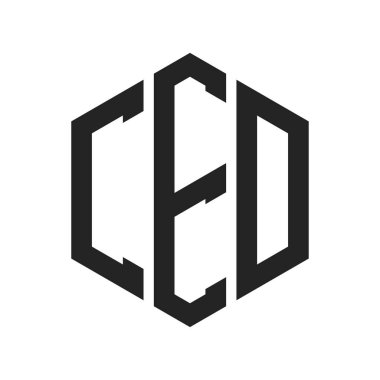 CED Logo Tasarımı. Altıgen şekilli ilk Harf CED Monogram Logosu