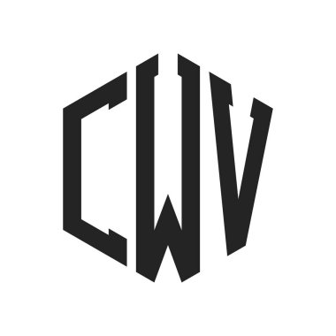 CWV Logo Tasarımı. İlk Harf CWV Monogram Logosu Hexagon şekli ile
