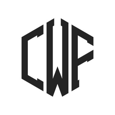 CWF Logo Tasarımı. İlk Harf CWF Monogram Logosu Hexagon şekli ile