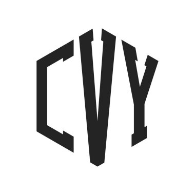 CVY Logo Design. Initial Letter CVY Monogram Logo using Hexagon shape clipart