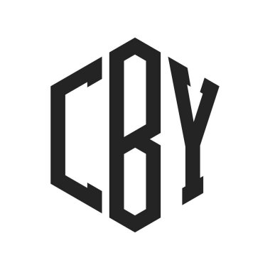 CBY Logo Design. Initial Letter CBY Monogram Logo using Hexagon shape clipart