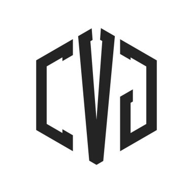 CVJ Logo Tasarımı. Altıgen şekilli ilk Harf CVJ Monogram Logosu