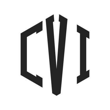 CVI Logo Design. Initial Letter CVI Monogram Logo using Hexagon shape clipart