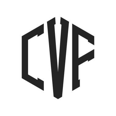 CVF Logo Tasarımı. İlk Harf CVF Monogram Logosu Hexagon şekli ile