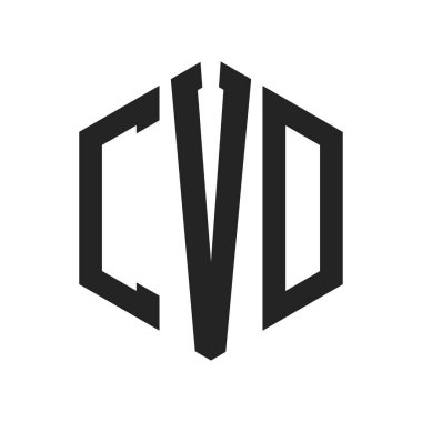 CVD Logo Design. Initial Letter CVD Monogram Logo using Hexagon shape clipart