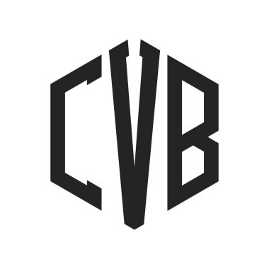 CVB Logo Tasarımı. Altıgen şekilli ilk Harf CVB Monogram Logosu
