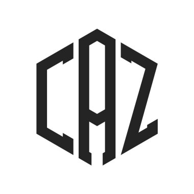 CAZ Logo Tasarımı. Baş Harf CAZ Monogram Logosu Hexagon şekli ile