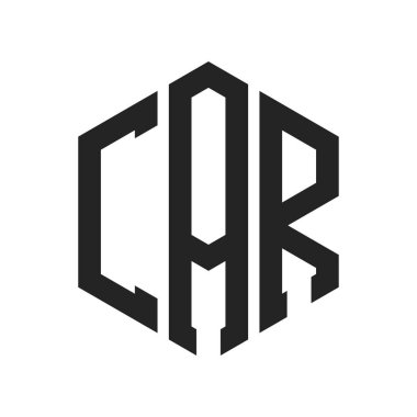 Araba Logosu Tasarımı. Altıgen şekilli Harf CAR Monogram Logosu
