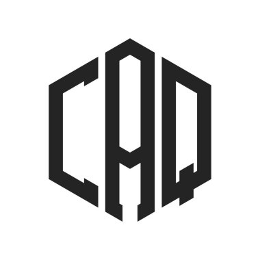 CAQ Logo Tasarımı. Baş Harf CAQ Monogram Logosu Hexagon şekli ile