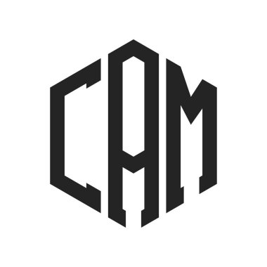CAM Logo Tasarımı. İlk Harf CAM Monogram Logosu Hexagon şekli ile