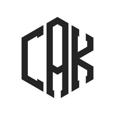 CAK Logo Tasarımı. Baş harf CAK Monogram Logosu Hexagon şekli ile