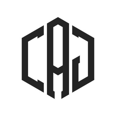 CAJ Logo Tasarımı. Baş harf CAJ Monogram Logosu Hexagon şekli ile