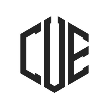 CUE Logo Tasarımı. Altıgen şekilli ilk Harf CUE Monogram Logosu