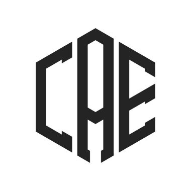 CAE Logo Tasarımı. Baş harf CAE Monogram Logosu Hexagon şekli ile