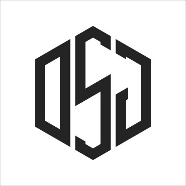 DSJ Logo Design. Initial Letter DSJ Monogram Logo using Hexagon shape clipart