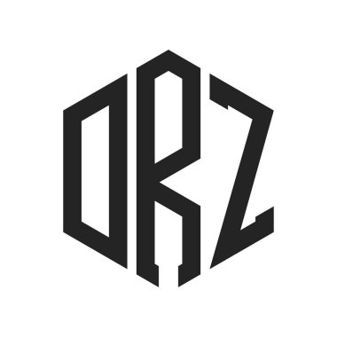 DRZ Logo Tasarımı. Altıgen şekil kullanan İlk Harf DRZ Monogram Logosu