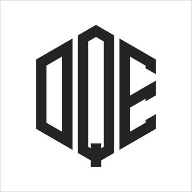 DQE Logo Tasarımı. İlk Harf DQE Monogram Logosu Hexagon şekli ile