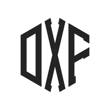 DXF Logo Design. Initial Letter DXF Monogram Logo using Hexagon shape clipart