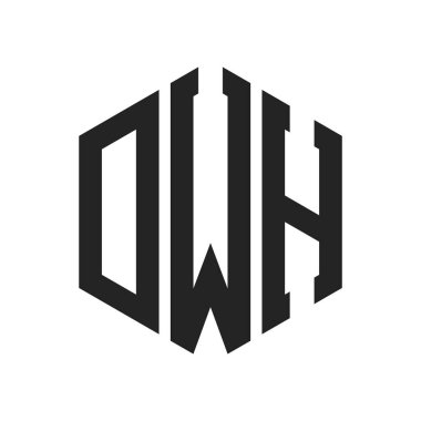 DWH Logo Tasarımı. Altıgen şekil kullanan ilk Harf DWH Monogram Logosu