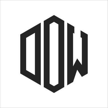 DOW Logo Tasarımı. Altıgen şekilli İlk Harf DOW Monogram Logosu