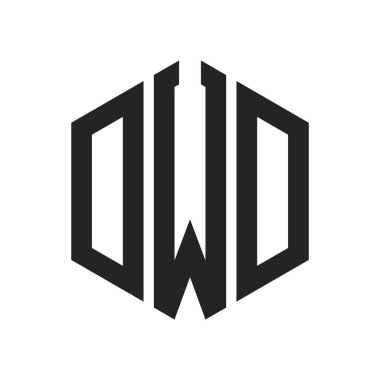 DWD Logo Design. Initial Letter DWD Monogram Logo using Hexagon shape clipart