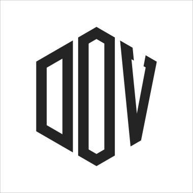 DOV Logo Tasarımı. Altıgen şekilli İlk Harf DOV Monogram Logosu