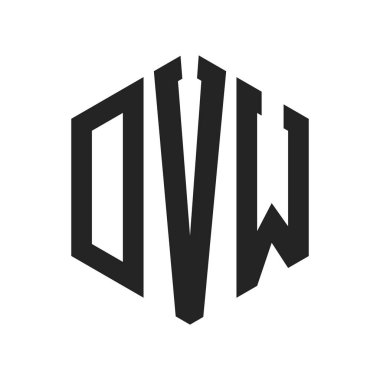 DVW Logo Tasarımı. Altıgen şekil kullanan İlk Harf DVW Monogram Logosu