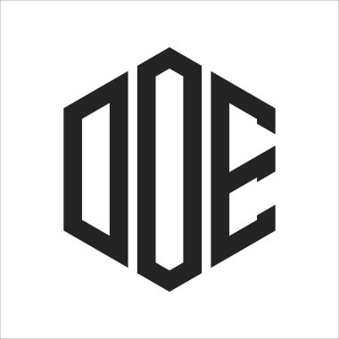 DOE Logo Tasarımı. Altıgen şekilli ilk Harf DOE Monogram Logosu