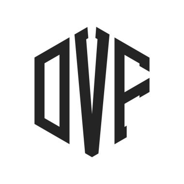 DVF Logo Tasarımı. Altıgen şekil kullanan İlk Harf DVF Monogram Logosu